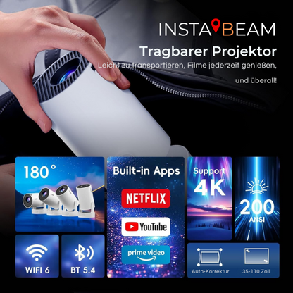 FULL HD Instabeam- WIFI Zugriff - Netflix & co vorinstalliert